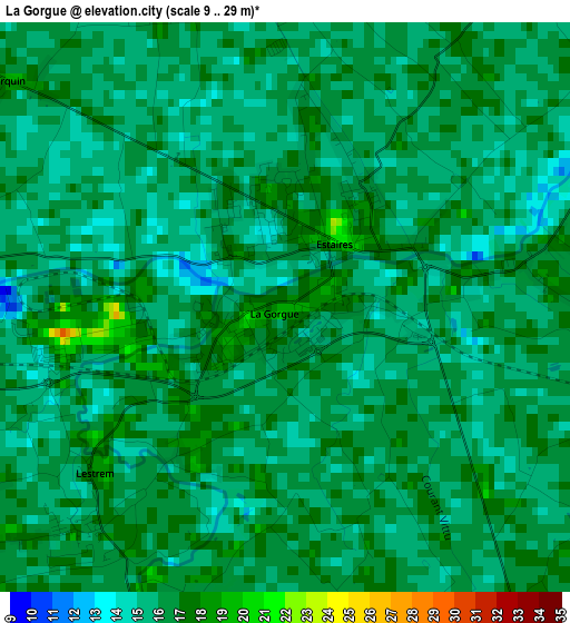 La Gorgue elevation map