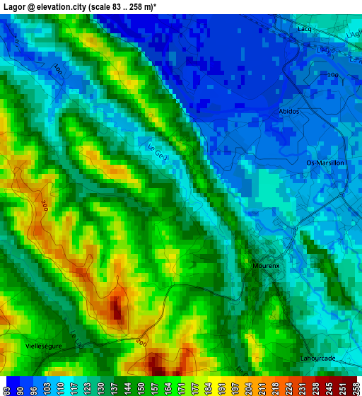 Lagor elevation map