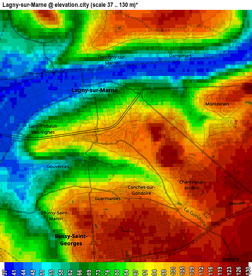 Lagny-sur-Marne elevation map