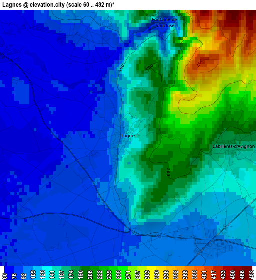 Lagnes elevation map