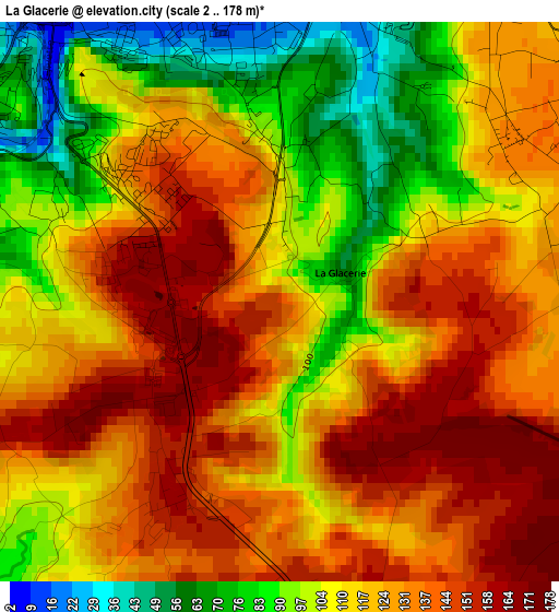 La Glacerie elevation map