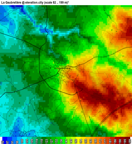 La Gaubretière elevation map
