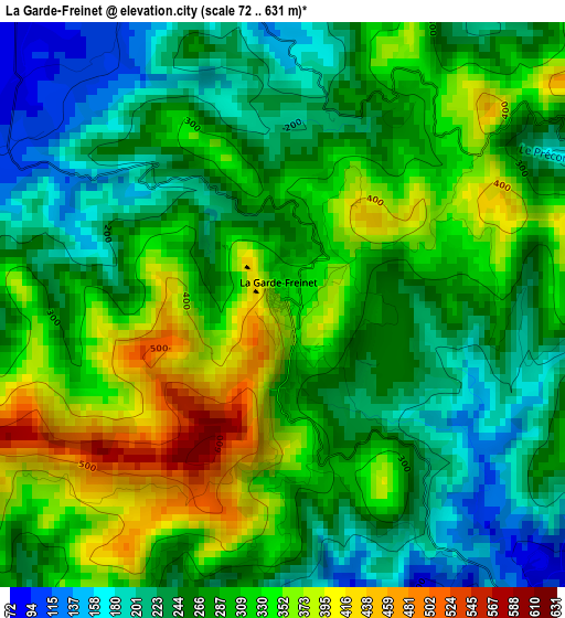 La Garde-Freinet elevation map