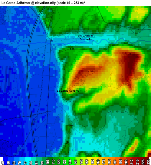 La Garde-Adhémar elevation map