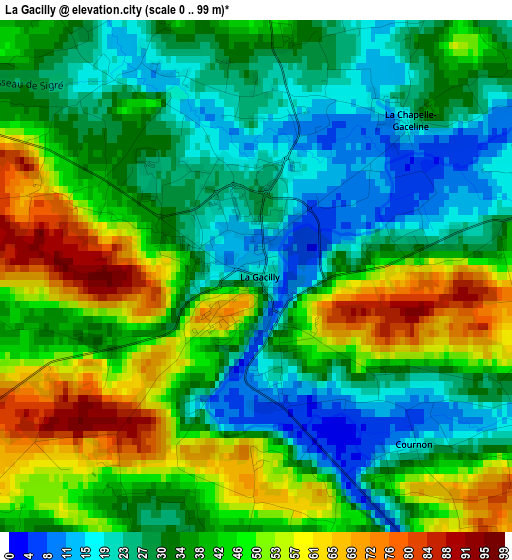 La Gacilly elevation map