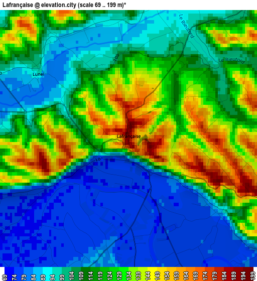 Lafrançaise elevation map