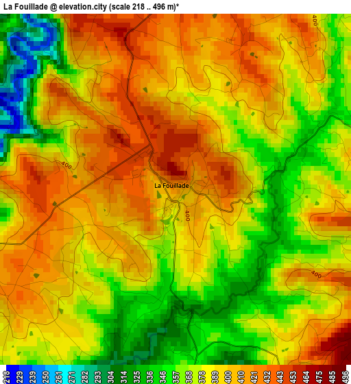 La Fouillade elevation map