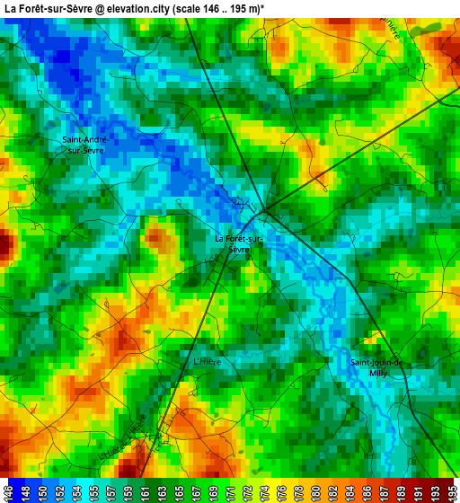 La Forêt-sur-Sèvre elevation map