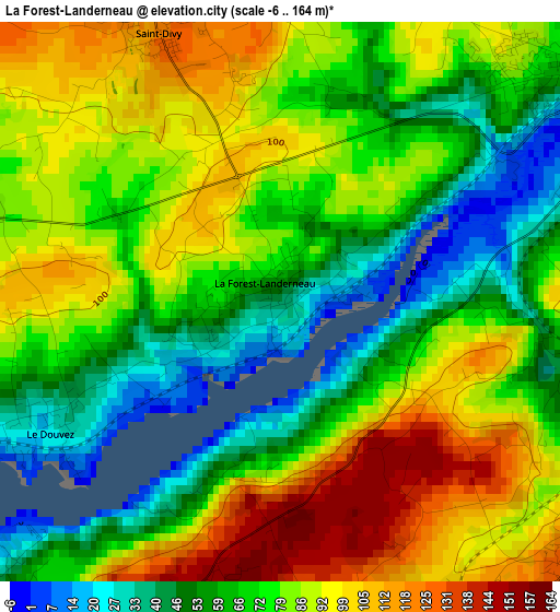 La Forest-Landerneau elevation map