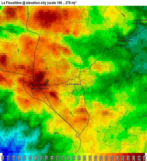 La Flocellière elevation map