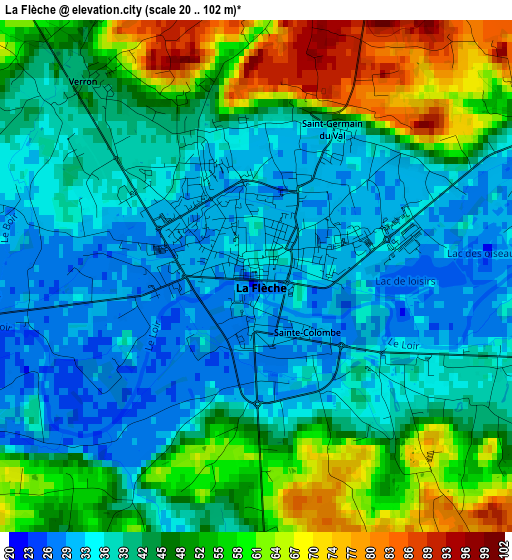 La Flèche elevation map