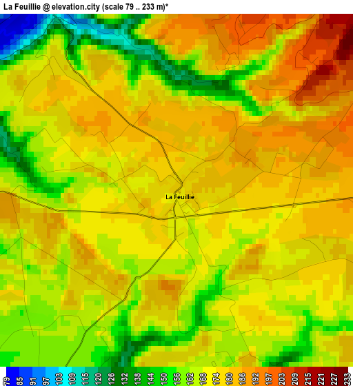 La Feuillie elevation map