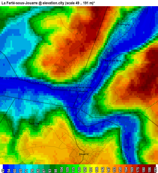 La Ferté-sous-Jouarre elevation map