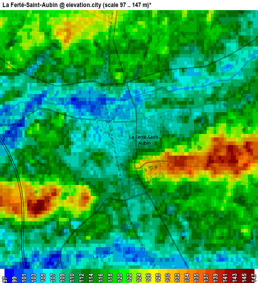 La Ferté-Saint-Aubin elevation map