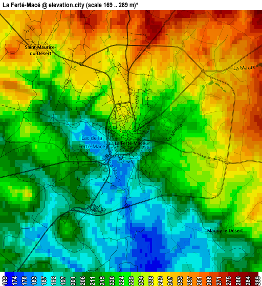 La Ferté-Macé elevation map