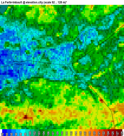 La Ferté-Imbault elevation map