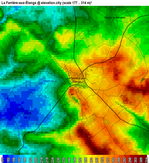 La Ferrière-aux-Étangs elevation map