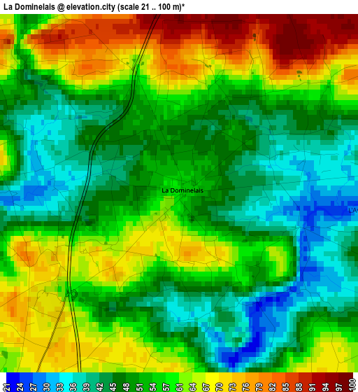 La Dominelais elevation map