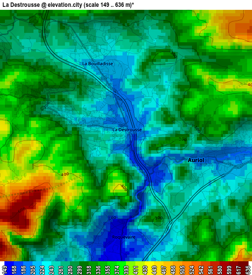 La Destrousse elevation map