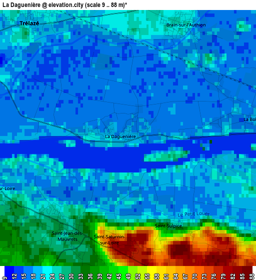 La Daguenière elevation map