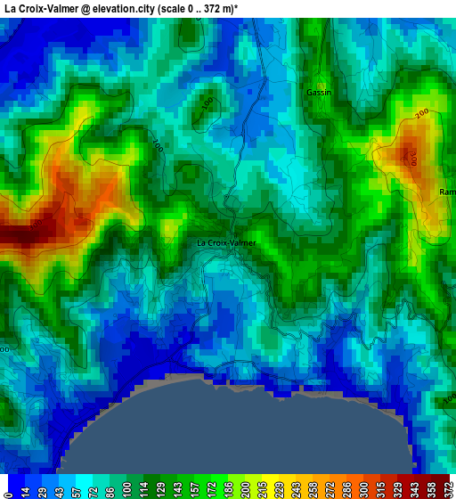 La Croix-Valmer elevation map