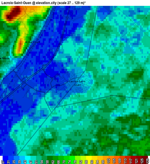 Lacroix-Saint-Ouen elevation map