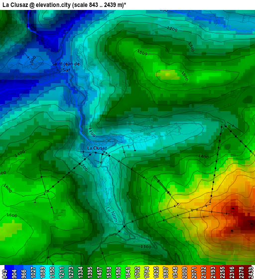 La Clusaz elevation map