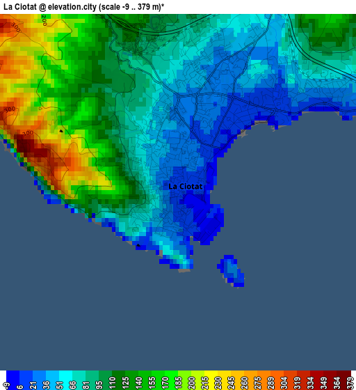 La Ciotat elevation map