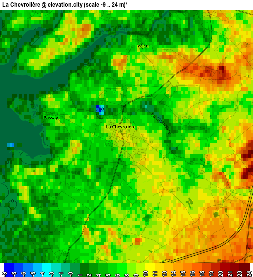 La Chevrolière elevation map