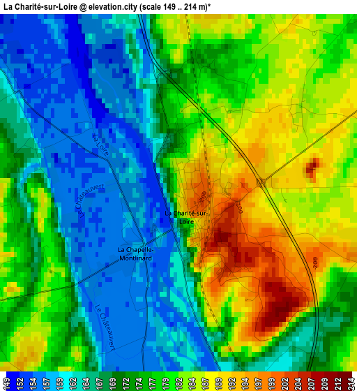 La Charité-sur-Loire elevation map