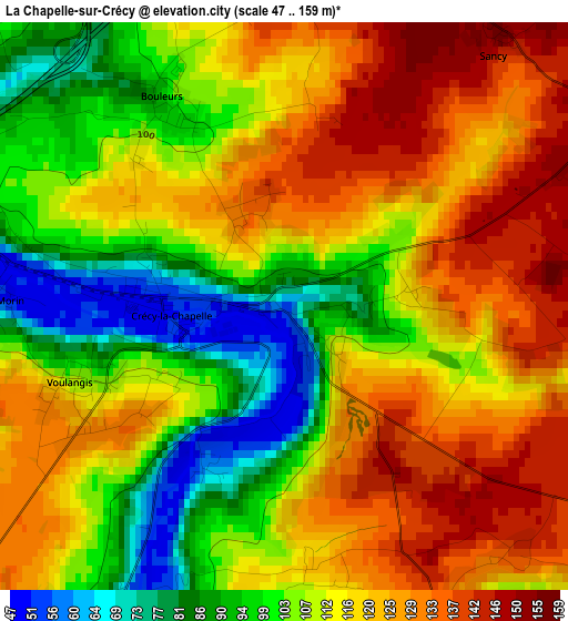 La Chapelle-sur-Crécy elevation map