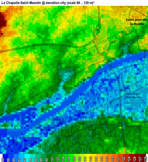 La Chapelle-Saint-Mesmin elevation map
