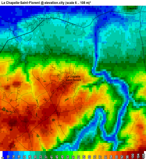 La Chapelle-Saint-Florent elevation map