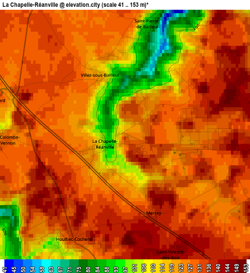 La Chapelle-Réanville elevation map