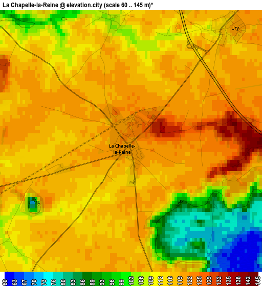 La Chapelle-la-Reine elevation map