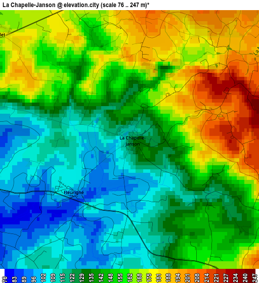 La Chapelle-Janson elevation map