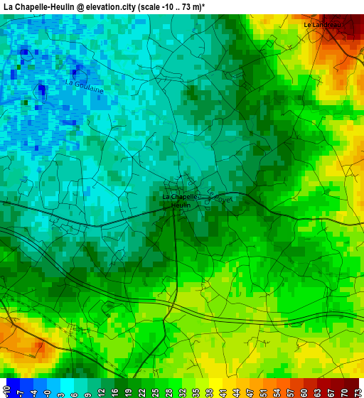 La Chapelle-Heulin elevation map