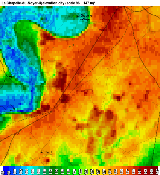 La Chapelle-du-Noyer elevation map