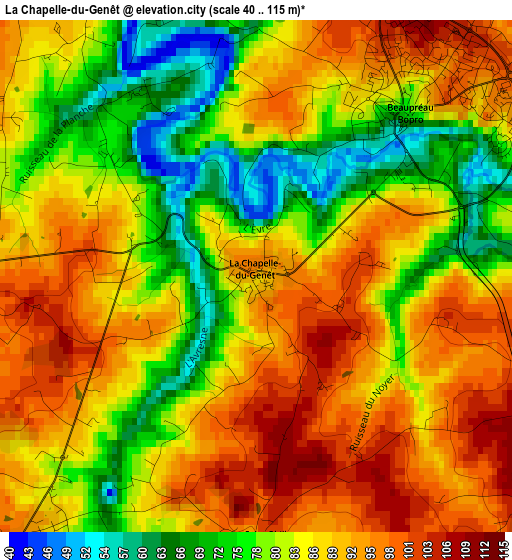 La Chapelle-du-Genêt elevation map