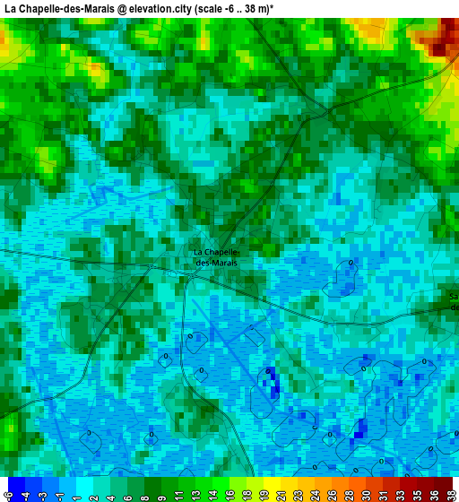 La Chapelle-des-Marais elevation map