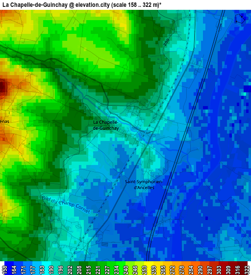 La Chapelle-de-Guinchay elevation map