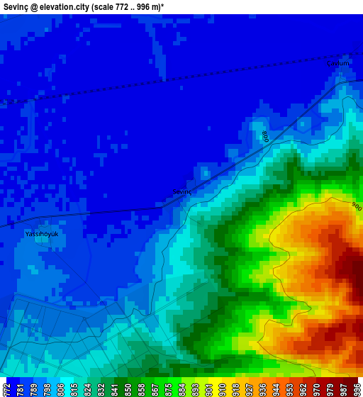 Sevinç elevation map