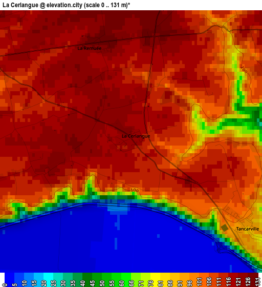 La Cerlangue elevation map