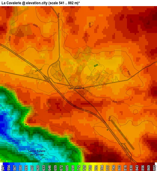 La Cavalerie elevation map