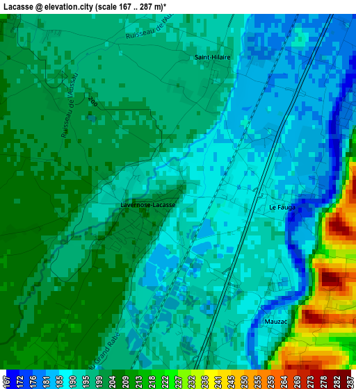 Lacasse elevation map