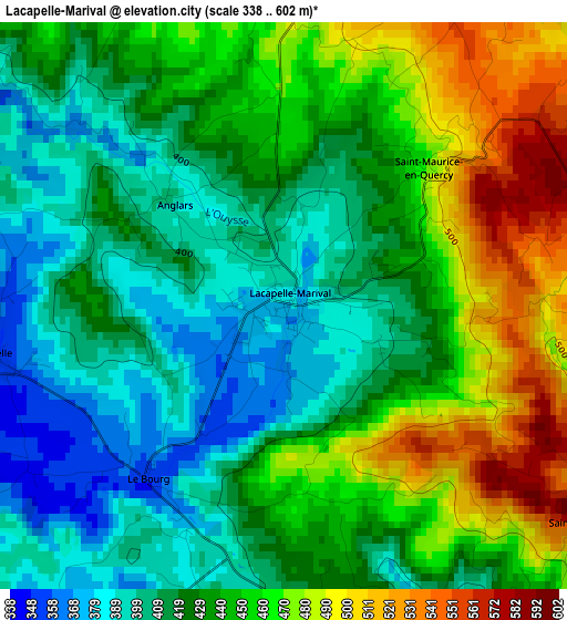 Lacapelle-Marival elevation map