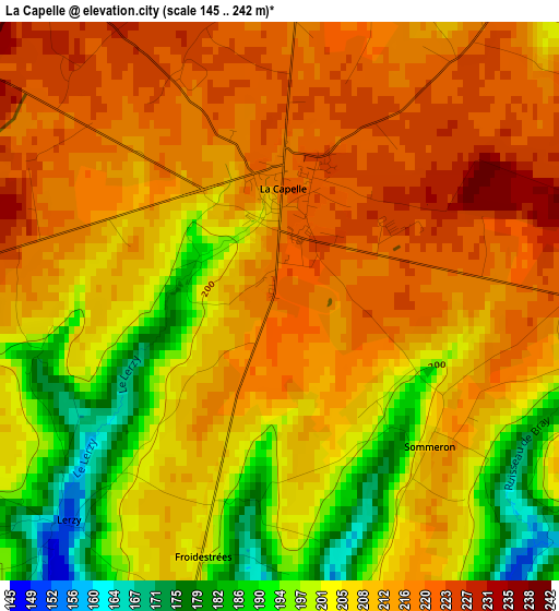 La Capelle elevation map