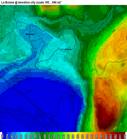 La Buisse elevation map