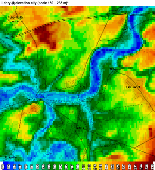 Labry elevation map