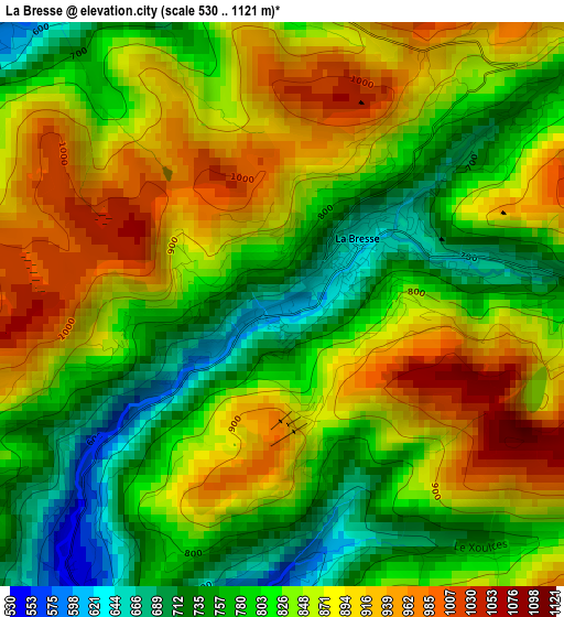 La Bresse elevation map